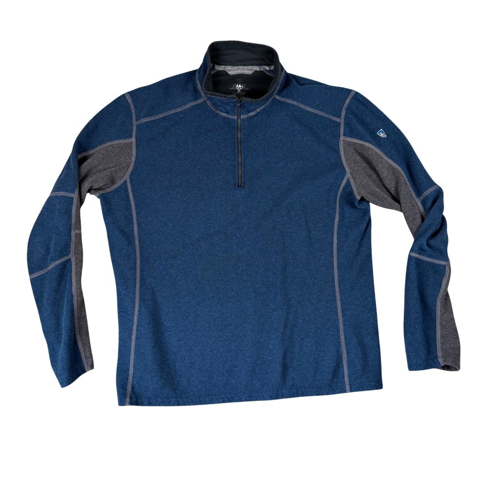 Kuhl Revel 1/4 Zip Pullover Mens XL Blue Gray Performance Fleece Sweater